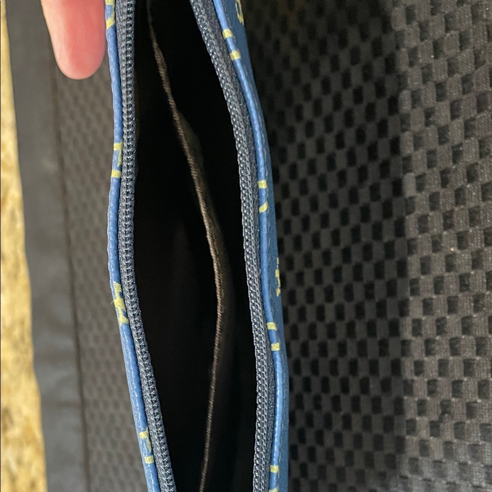 Dooney & Bourke Blue and Gold Monogram Wristlet - Picture 6 of 8